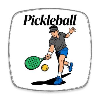 Picklebal Padel Tennis - Viereckiger Kühlschrankmagnet - Weiß - Vorne