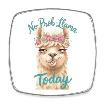No Prob-Llama Today - Viereckiger Kühlschrankmagnet - Weiß - Vorne