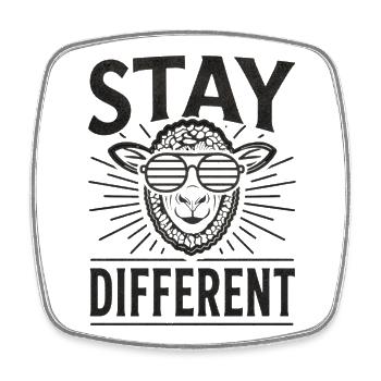 Humour de nerd reste différent - Magnet carré - blanc - Devant