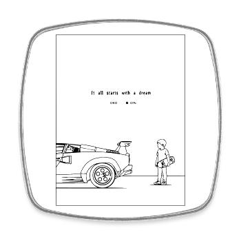 It all Starts with a Dream - Square fridge magnet - white - Front