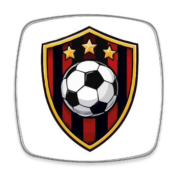 Schwarzrot Shield Fußballstern - Viereckiger Kühlschrankmagnet - Weiß - Vorne