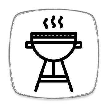 Grillen - Viereckiger Kühlschrankmagnet - Weiß - Vorne