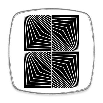 Bauhaus-Geometrische Linien-Design - Viereckiger Kühlschrankmagnet - Weiß - Vorne