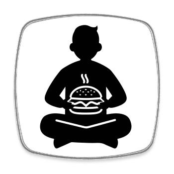 Eating burgers - Square fridge magnet - white - Front