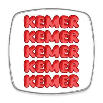 Kemer Bubble Repeat Muster - Viereckiger Kühlschrankmagnet - Weiß - Vorne