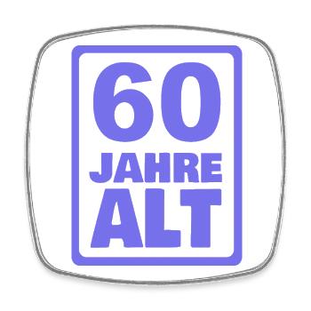 Alter 60 - Viereckiger Kühlschrankmagnet - Weiß - Vorne
