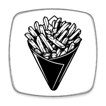 cornet_de_frites - Viereckiger Kühlschrankmagnet - Weiß - Vorne