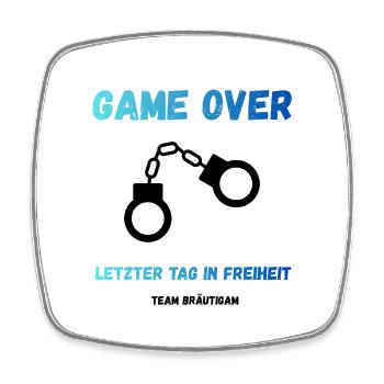 Team Bräutigam-JGA Männer Shirt - Viereckiger Kühlschrankmagnet - Weiß - Vorne