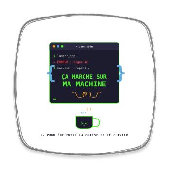 Ca Marche Sur Ma Machine - Magnet carré - blanc - Devant