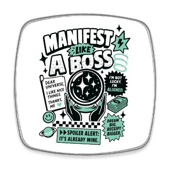 Manifesto Like A Motivation Saying - Square fridge magnet - white - Front