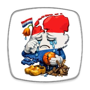 Der Kummer der Niederlande - Viereckiger Kühlschrankmagnet - Weiß - Vorne