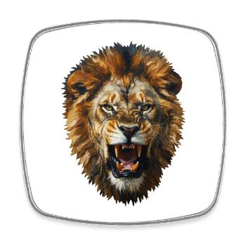 Lion's Head - Square fridge magnet - white - Front