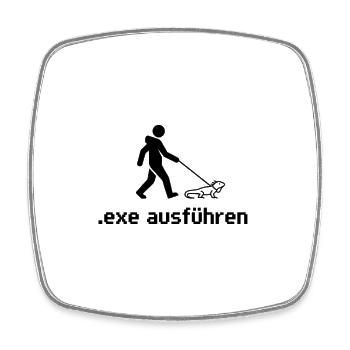 Admin Exe Ausführen - Viereckiger Kühlschrankmagnet - Weiß - Vorne