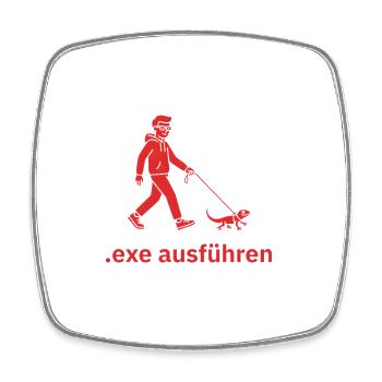 Admin Exe Ausführen Rot - Viereckiger Kühlschrankmagnet - Weiß - Vorne