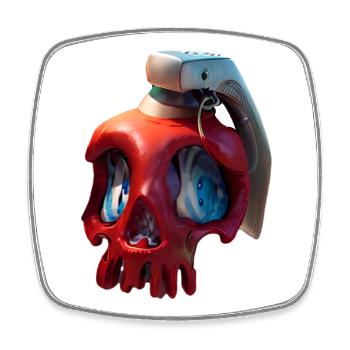 Roter Schädel mit VR-Headset - Viereckiger Kühlschrankmagnet - Weiß - Vorne