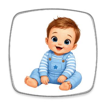 Baby Boy Junge Comic - Square fridge magnet - white - Front