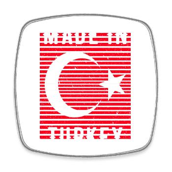 Made In Turkey Türkei Heimatland - Viereckiger Kühlschrankmagnet - Weiß - Vorne