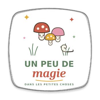 Magie des champignons - Magnet carré - blanc - Devant
