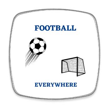 Football everywhere - Square fridge magnet - white - Front