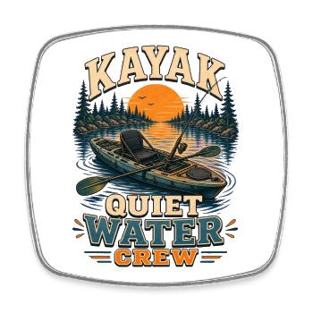 KAYAK QUIET WATER CREW Angeln - Viereckiger Kühlschrankmagnet - Weiß - Vorne