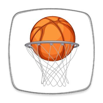 Basketball Hoop Burst - Square fridge magnet - white - Front