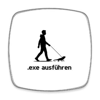 .exe ausführen ADMIN - Viereckiger Kühlschrankmagnet - Weiß - Vorne