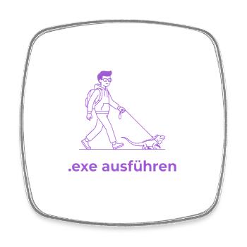 Admin Exe Ausführen lila - Viereckiger Kühlschrankmagnet - Weiß - Vorne