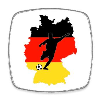 Germany Flags Football Silhouette - Square fridge magnet - white - Front