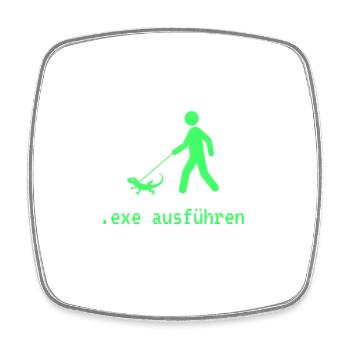 .exe ausführen ADMIN - Viereckiger Kühlschrankmagnet - Weiß - Vorne