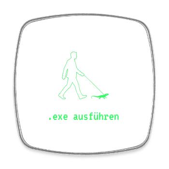 exe ausführen - Viereckiger Kühlschrankmagnet - Weiß - Vorne