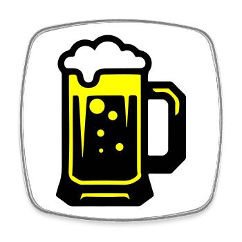 Icône du verre de bière - Magnet carré - blanc - Devant