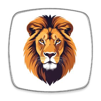 Majestic Lion Head Vector - Square fridge magnet - white - Front