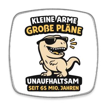 Unaufhaltsamer Dino mit Sonnenbrille - Viereckiger Kühlschrankmagnet - Weiß - Vorne