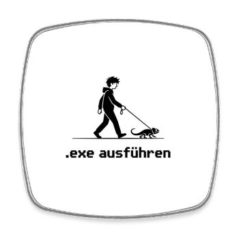 exe ausführen Sys ADMIN Systemadministrator Nerd - Viereckiger Kühlschrankmagnet - Weiß - Vorne
