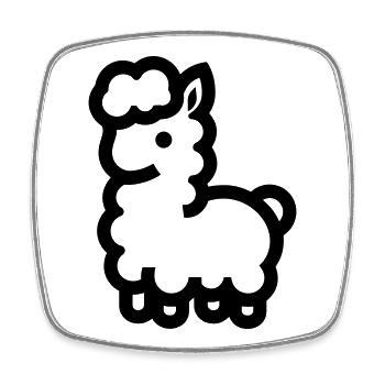 Alpaca - Square fridge magnet - white - Front