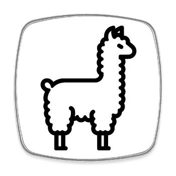 Lama - Viereckiger Kühlschrankmagnet - Weiß - Vorne
