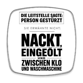 Person Gestürzt, Details Verschwiegen - Viereckiger Kühlschrankmagnet - Weiß - Vorne