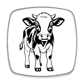 Niedliche Kuh Kalb lustige Geschenke Bauern - Viereckiger Kühlschrankmagnet - Weiß - Vorne