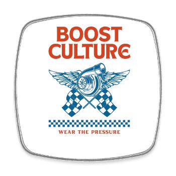 Turbo Boost Culture - Viereckiger Kühlschrankmagnet - Weiß - Vorne