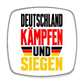Deutschland Fan - Viereckiger Kühlschrankmagnet - Weiß - Vorne