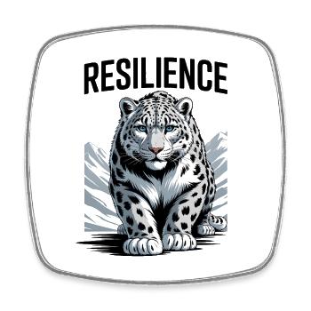 Resilience: Snow Leopard - Square fridge magnet - white - Front