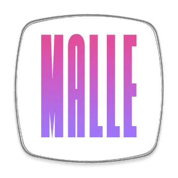 MALLE - Square fridge magnet - white - Front