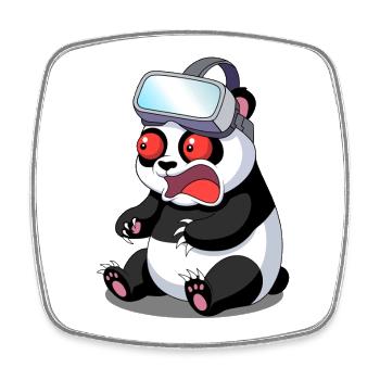 Panda - Square fridge magnet - white - Front