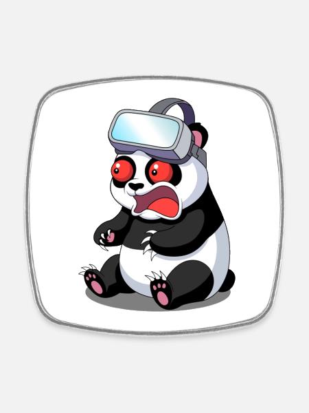 Panda - Square fridge magnet - white