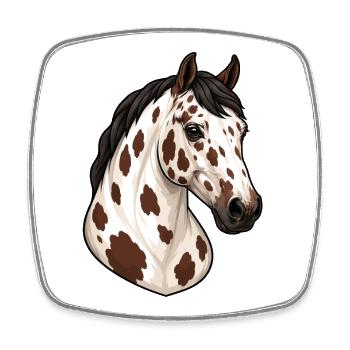 Portrait de cheval appaloosa élégant - Magnet carré - blanc - Devant