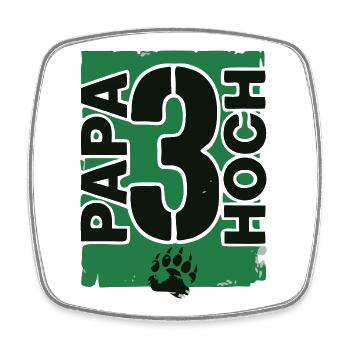 Dad 3 Bearpaw Father of Three Triplets - Square fridge magnet - white - Front
