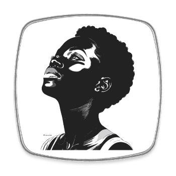 Ascent View Portrait – Black & White - Square fridge magnet - white - Front