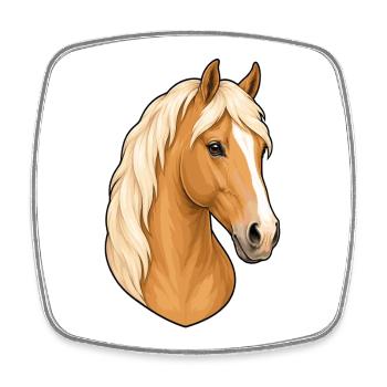 Light chestnut Haflinger horse portrait - Square fridge magnet - white - Front