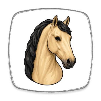 Isabella Lusitano Horse Portrait - Square fridge magnet - white - Front