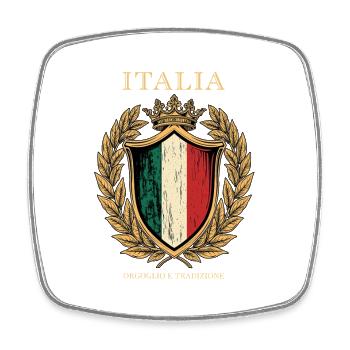 Italia Crest Orgoglio e Tradizioni - Viereckiger Kühlschrankmagnet - Weiß - Vorne